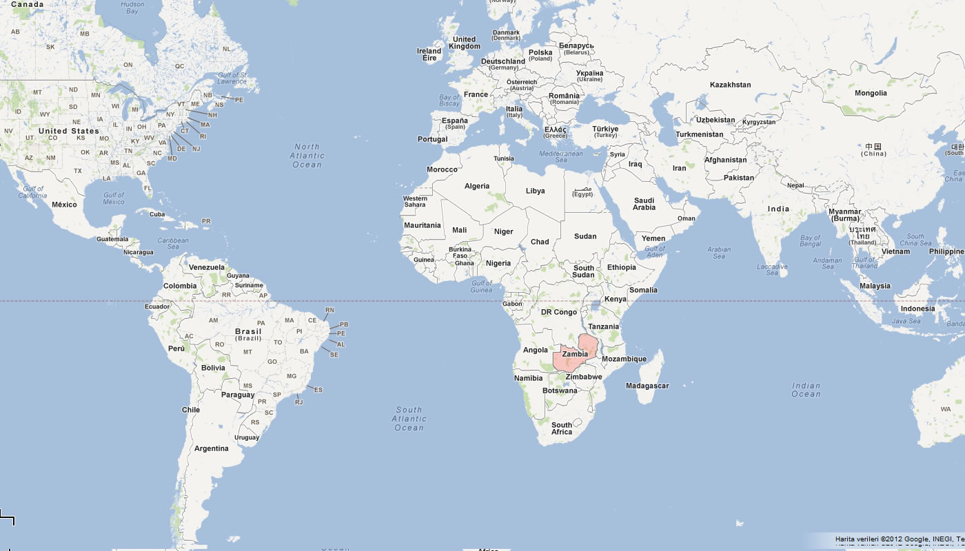 carte du zambie monde